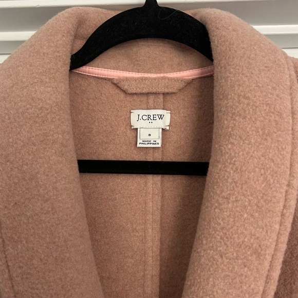 J. Crew Boiled Wool Top Coat Pea Coat in Light Pink Olga - Picture 4 of 7